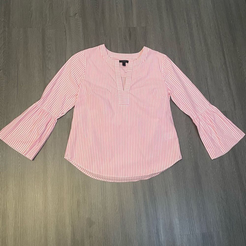 J. Crew Seersucker Pink Top Size 6 Size Small summer Spring Barbiecore beach